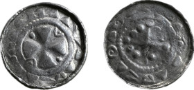 Poland Sieciech, Palatine Cross Denar (11th century), Sluszków, Ag, 1g, 15mm, CNP Tab.XXI-XXX VF