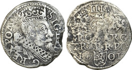 Poland Sigismund III (Vasa), 3 Groschen Trojak (1601), Kopicki 1183, Ag, 20mm, 1.63g VG