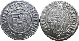Ferdinand I. denar ÉH-745 (1537) (évszámnál pont rozetta!) Ag