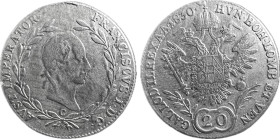 Franz 20 Kreuzer (1830)C Prága KM2147 Ag