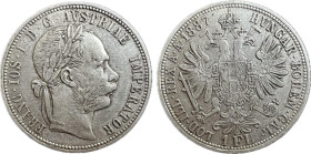Franz Joseph I. 1 Florin (1887) KM2222 aUNC Ag