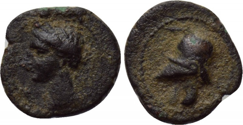 IBERIA. Punic Iberia. 1/4 Unit (Circa 237-209 BC). 

Obv: Wreathed head of Tan...