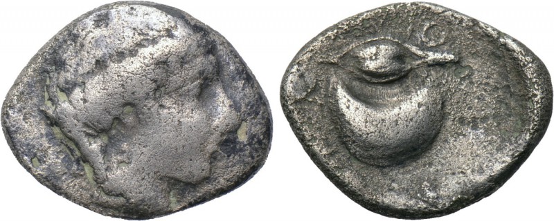 CAMPANIA. Cumae. Didrachm (Circa 420-385 BC). 

Obv: Head of female right.
Re...