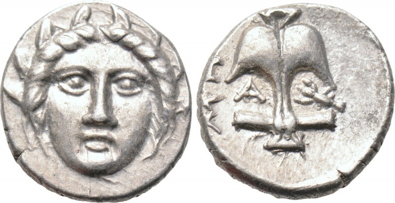 THRACE. Apollonia Pontika. Diobol (Late 4th century BC). 

Obv: Facing gorgone...