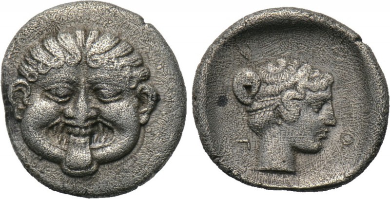 MACEDON. Neapolis. Hemidrachm (Late 5th-early 4th centuries BC). 

Obv: Facing...