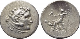 KINGS OF MACEDON. Alexander III 'the Great' (336-323 BC). Tetradrachm. Alabanda. 

Obv: Head of Herakles right, wearing lion skin.
Rev: AΛΕΞΑΝΔΡΟΥ....