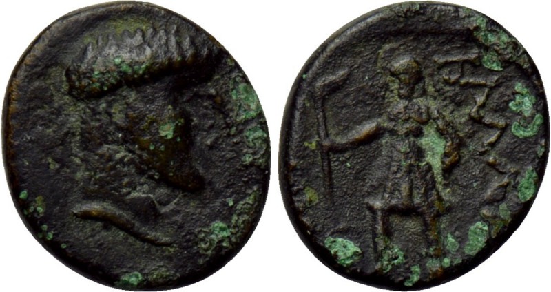 KINGS OF ILLYRIA. Ballaios (190-175 BC). Ae. 

Obv: Head right.
Rev: BAΛΛ / A...