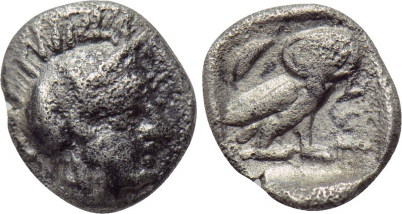 ATTICA. Athens. Hemiobol (Circa 454-404 BC). 

Obv: Helmeted head of Athena ri...