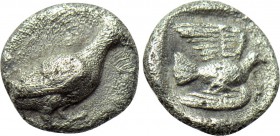 SIKYONIA. Sikyon. Hemiobol (Circa 450 - 425 BC). 

Obv: Dove standing right with closed wings.
Rev: Dove flying right.

BCD Peloponnesos 165. 
...