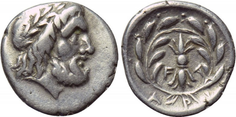ELIS. Olympia. Hemidrachm (Circa 280-264 BC). 

Obv: Laureate head of Zeus rig...
