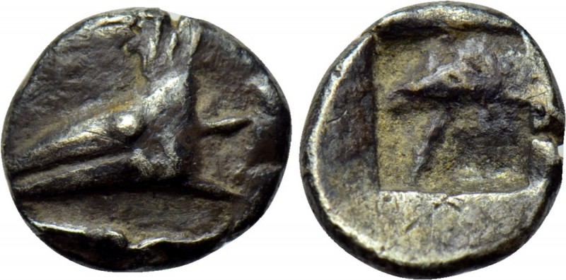MYSIA. Kyzikos. Hemiobol (Circa 550-480 BC). 

Obv: Head of tunny left; below,...
