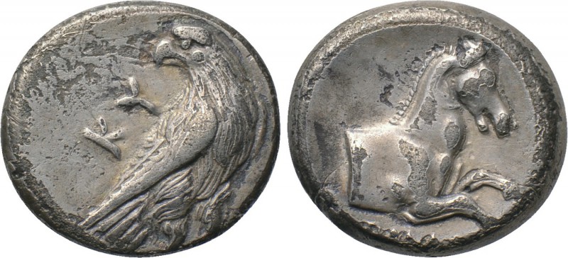 AEOLIS. Kyme. Hemidrachm (Circa 350-250 BC). 

Obv: KY. 
Eagle standing right...