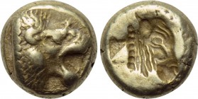 LESBOS. Mytilene. EL Hekte (Circa 521-478 BC). 

Obv: Head of roaring lion right.
Rev: Incuse head of calf right; rectangular punch to left.

Bod...