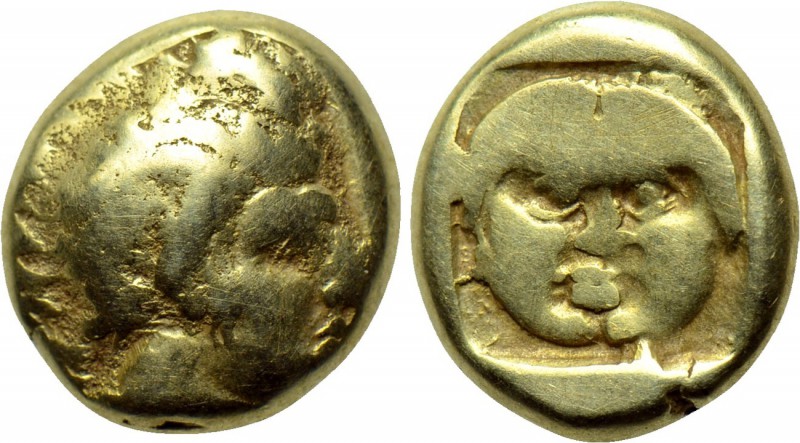 LESBOS. Mytilene. EL Hekte (Circa 454-428/7 BC). 

Obv: Head of Aktaeon right,...