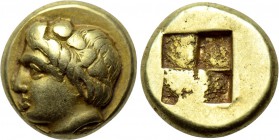 IONIA. Phokaia. EL Hekte (Circa 387-326 BC). 

Obv: Head of young Pan left, wearing ivy wreath; seal below.
Rev: Quadripartite incuse square.

Bo...