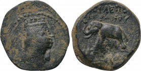 KINGS OF ARMENIA. Tigranes V (Circa 6-12). Ae. 

Obv: Diademed and draped bust right, wearing tiara.
Rev: BAΣΙΛΕΩΣ ΤΙΓΡΑΝΟΥ / MEΓΑΛΟΥ. 
Elephant a...