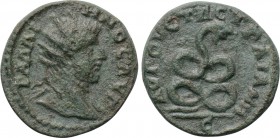 THRACE. Augusta Trajana. Gallienus (253-268). Ae. 

Obv: ΓAΛΛIHNOC AVΓ. 
Radiate head right.
Rev: AVΓOVCTHC TPAIANHC. 
Serpent coiled right.

V...