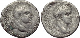 KINGS OF PONTUS. Polemo II with Nero (38-64). Drachm. Dated RY 20 (57/8). 

Obv: BACIΛЄωC ΠOΛЄMωNOC. 
Diademed head of Polemo right.
Rev: ЄTOYC K....