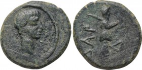TROAS. Dardanus. Augustus (27 BC-14 AD). Ae. 

Obv: Bare head right.
Rev: ΔAP / Δ. 
Athena Ilias striding right, holding distaff.

RPC I 2297. ...