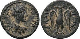 PISIDIA. Antioch. Geta (Caesar, 198-209). Ae. 

Obv: L SEPTIMIO GETA. 
Laureate, draped and cuirassed bust right.
Rev: ANTIOCH COLON. 
Eagle stan...