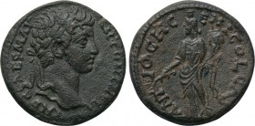 PISIDIA. Antioch. Elagabalus (218-222). Ae. 

Obv: IMP CAES M AV ANTΩNINOC. 
Laureate head right.
Rev: ANTIOCH GENI COL CAS. 
Genius standing lef...
