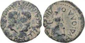 LYCAONIA. Laodicea Catacecaumene (as Claudiolaodicea Combusta). Titus and Domitian (Caesares, 69-79 and 69-81, respectively). Ae. 

Obv: TITOC KAI Δ...