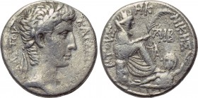 SYRIA. Seleucis and Pieria. Antioch. Augustus (27 BC-14 AD). Tetradrachm. Dated year 28 of the Actian Era (4/3 BC). 

Obv: KAIΣAPOΣ ΣEBAΣTOV. 
Laur...