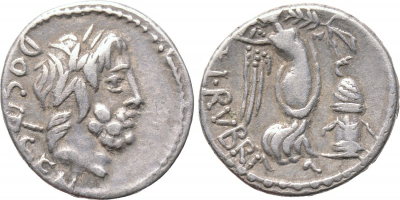 L. RUBRIUS DOSSENUS. Quinarius (87 BC). Rome. 

Obv: DOSSEN. 
Laureate head o...