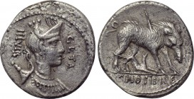 C. HOSIDIUS C. F. GETA. Denarius (64 BC). Rome. 

Obv: III VIR GETA. 
Diademed and draped bust of Diana right, with bow and quiver over shoulder.
...