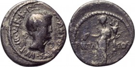 MARK ANTONY. Denarius. (41 BC). Military mint traveling with Antony in Asia Minor. 

Obv: M ANTONIVS IMP III VIR R P C. 
Bare head right; lituus to...