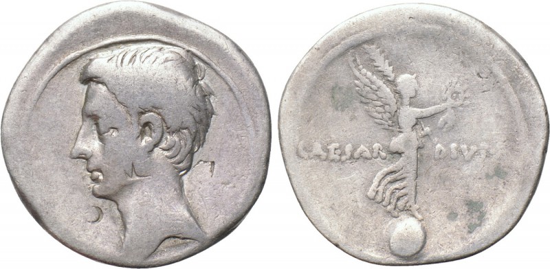 OCTAVIAN. Denarius (31-30 BC). Italian mint, possibly Rome. 

Obv: Bare head l...