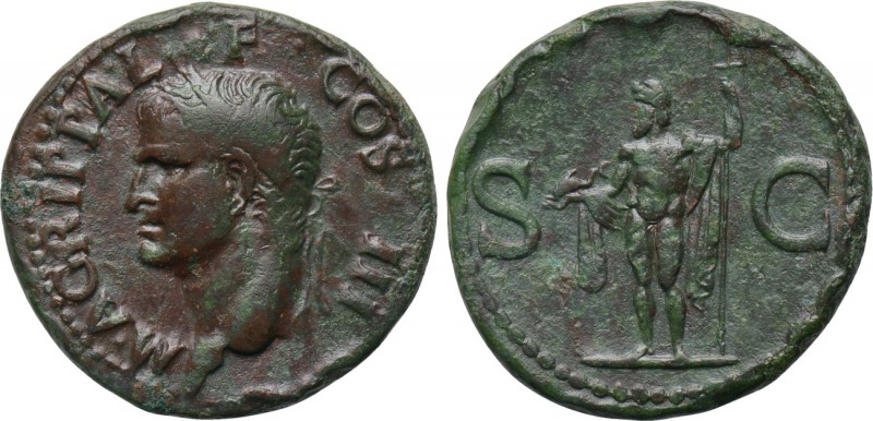 AGRIPPA (Died 12 BC). As. Rome. Struck under Caligula (37-41). 

Obv: M AGRIPP...