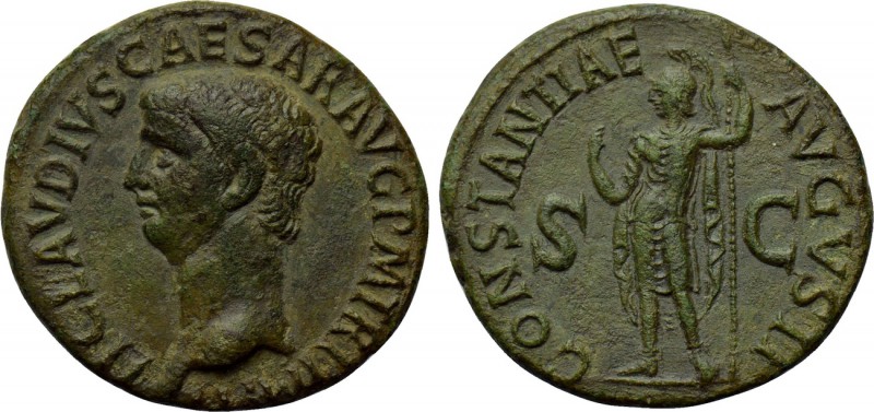 CLAUDIUS (41-54). As. Rome. 

Obv: TI CLAVDIVS CAESAR AVG P M TR P IMP. 
Bare...