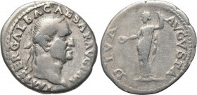 GALBA (68-69). Denarius. Rome. 

Obv: IMP SER GALBA CAESAR AVG. 
Laureate head right.
Rev: DIVA AVGVSTA. 
Diva Livia standing left, holding pater...