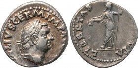 VITELLIUS (69). Denarius. Rome. 

Obv: A VITELLIVS GERM IMP AVG TR P. 
Laureate head right.
Rev: LIBERTAS RESTITVTA. 
Libertas standing facing, h...