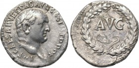 VESPASIAN (69-79). Denarius. Ephesus. 

Obv: IMP CAESAR VESPAS AVG COS II TR P P P. 
Laureate head right.
Rev: AVG within wreath; Θ between wreath...