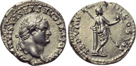 TITUS (79-81). Denarius. Rome. 

Obv: IMP TITVS CAES VESPASIANVS P M. 
Laureate head right.
Rev: TR P VIIII IMP XIIII COS VII. 
Venus standing ri...
