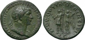 TRAJAN (98-117). As. Rome. 

Obv: IMP CAES NERVAE TRAIANO AVG GER DAC P M TR P COS V P P. 
Laureate bust right, with slight drapery.
Rev: S P Q R ...