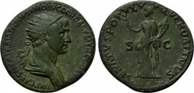 TRAJAN (98-117). Dupondius. Rome. 

Obv: IMP CAES NER TRAIANO OPTIMO AVG GER DAC P M TR P COS VI P P. 
Radiate and draped bust right.
Rev: SENATVS...