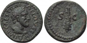 TRAJAN (98-117). Quadrans. Rome. 

Obv: IMP CAES TRAIAN AVG GERM. 
Laureate bust of Hercules right, with lion skin around neck.
Rev: S - C. 
Club...
