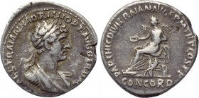 HADRIAN (117-138). Denarius. Rome. 

Obv: IMP CAES TRAIAN HADRIAN OPT AVG GER DAC. 
Laureate, draped and cuirassed bust right.
Rev: PARTHIC DIVI T...