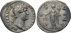 HADRIAN (117-138). Denarius. Uncertain eastern mint (or contemporary imitation). 

Obv: HADRIANVS AVGVSTVS P P. 
Laureate head right.
Rev: COS III...