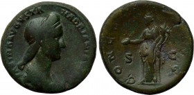 SABINA (Augusta, 128-136/7). Sestertius. Rome. 

Obv: SABINA AVGVSTA HADRIANI AVG P P. 
Draped bust right.
Rev: CONCORDIA AVG / S - C. 
Concordia...