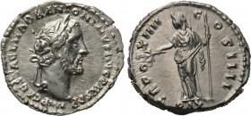 ANTONINUS PIUS (138-161). Denarius. Rome. 

Obv: IMP CAES T AEL HADR ANTONINVS AVG PIVS P P. 
Laureate head right.
Rev: TR POT XIIII COS IIII / PA...