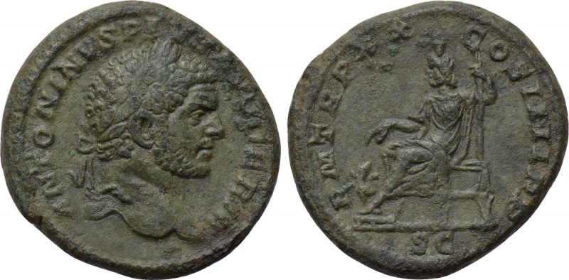 CARACALLA (198-217). As. Rome. 

Obv: ANTONINVS PIVS AVG GERM. 
Laureate head...