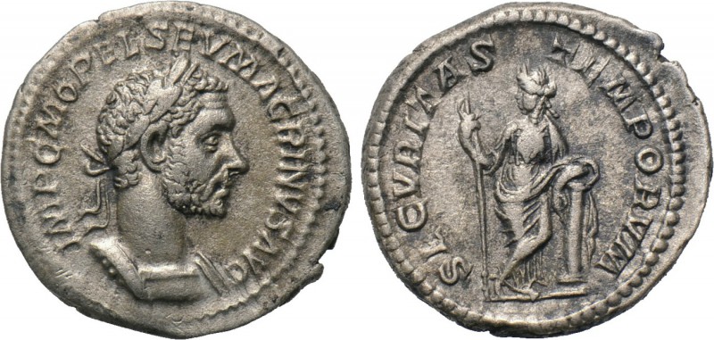 MACRINUS (217-218). Denarius. Rome. 

Obv: IMP C M OPEL SEV MACRINVS AVG. 
La...