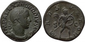 SEVERUS ALEXANDER (222-235). Sestertius. Rome. 

Obv: IMP ALEXANDER PIVS AVG. 
Laureate, draped and cuirassed bust right.
Rev: MARS VLTOR / S - C....