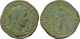 SEVERUS ALEXANDER (222-235). Sestertius. Rome. 

Obv: IMP ALEXANDER PIVS AVG. 
Laureate bust right, with slight drapery.
Rev: PROVIDENTIA AVG / S ...