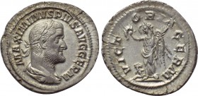 MAXIMINUS THRAX (235-238). Denarius. Rome. 

Obv: MAXIMINVS PIVS AVG GERM. 
Laureate, draped and cuirassed bust right.
Rev: VICTORIA GERM. 
Victo...