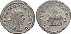 PHILIP I THE ARAB (244-249). Antoninianus. Rome. 

Obv: IMP PHILIPPVS AVG. 
Radiate, draped and cuirassed bust right.
Rev: AETERNITAS AVGG. 
Elep...